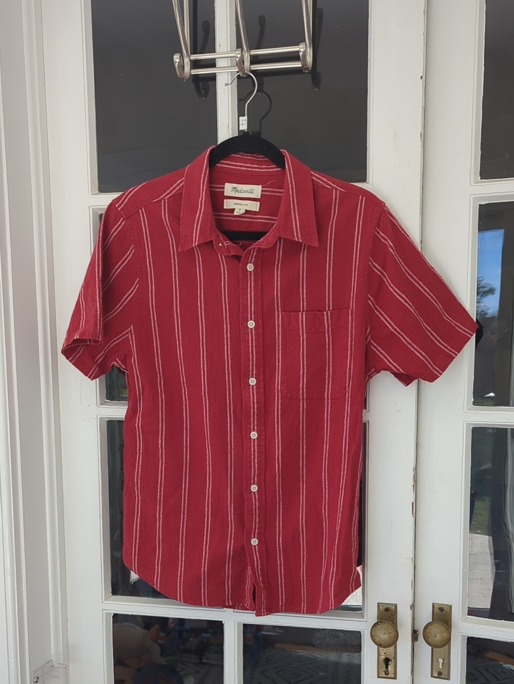 Madewell - Red Striped Short-Sleeve Button-Down Shirt
